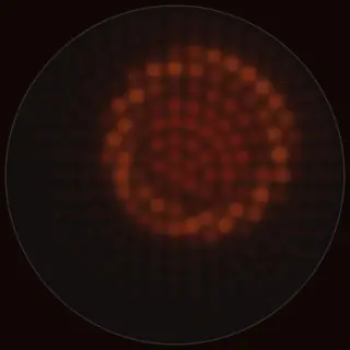 Rings of light moving outwards, like flying down a tunnel
