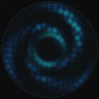 Arms of light spiralling in towards a dark centre